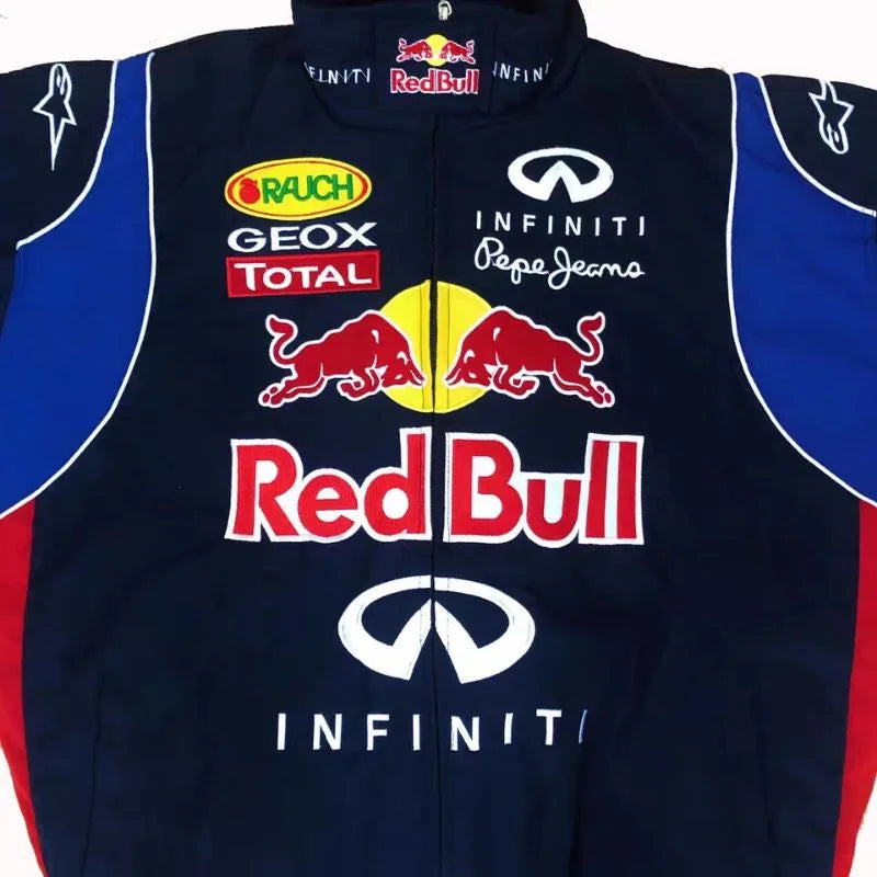 Red Bull Fleet Uniform Men Embroidery Padded Jacket