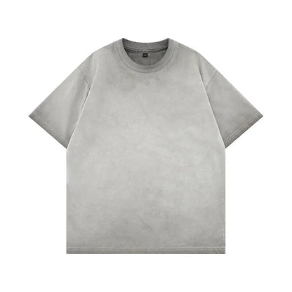 Mens Gradient Washed Loose Crew Neck Tee Streetwear